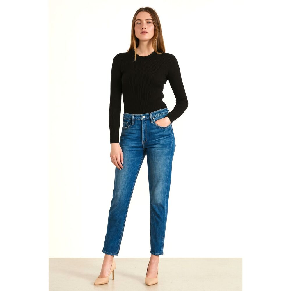 FRAME Denim Le Boy Zip Hem Crop Boyfriend Blue Jeans   Women's Size 28